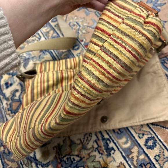 Vintage Fossil striped y2k messenger style cross body bag early 2000s purse - Picture 14 of 16